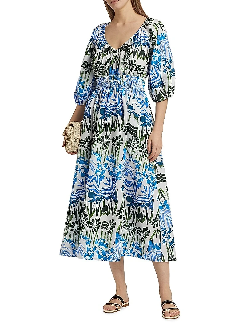 Ava Printed V-Neck Dress