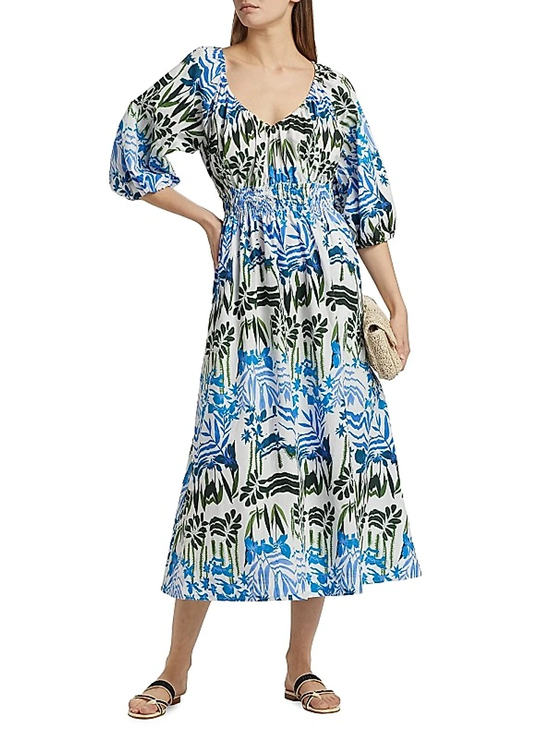 Ava Printed V-Neck Dress