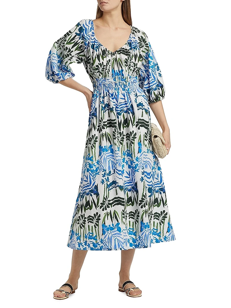 Ava Printed V-Neck Dress