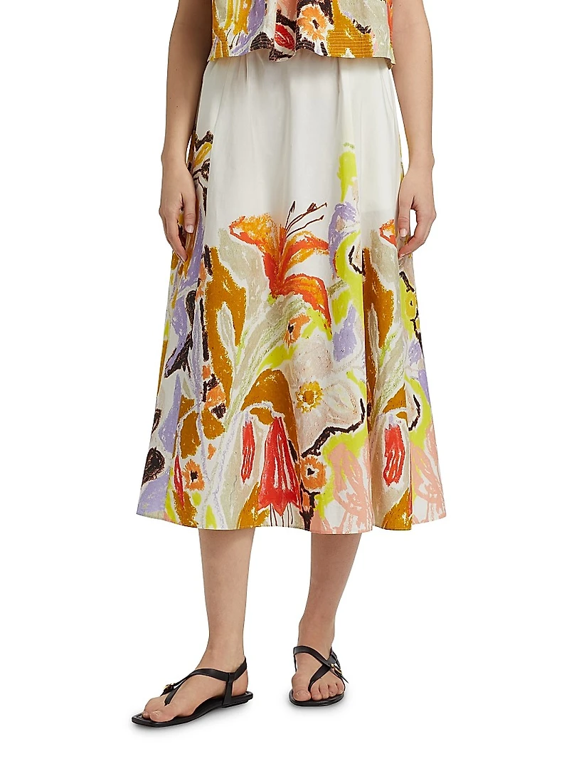 Sasha Floral Midi-Skirt