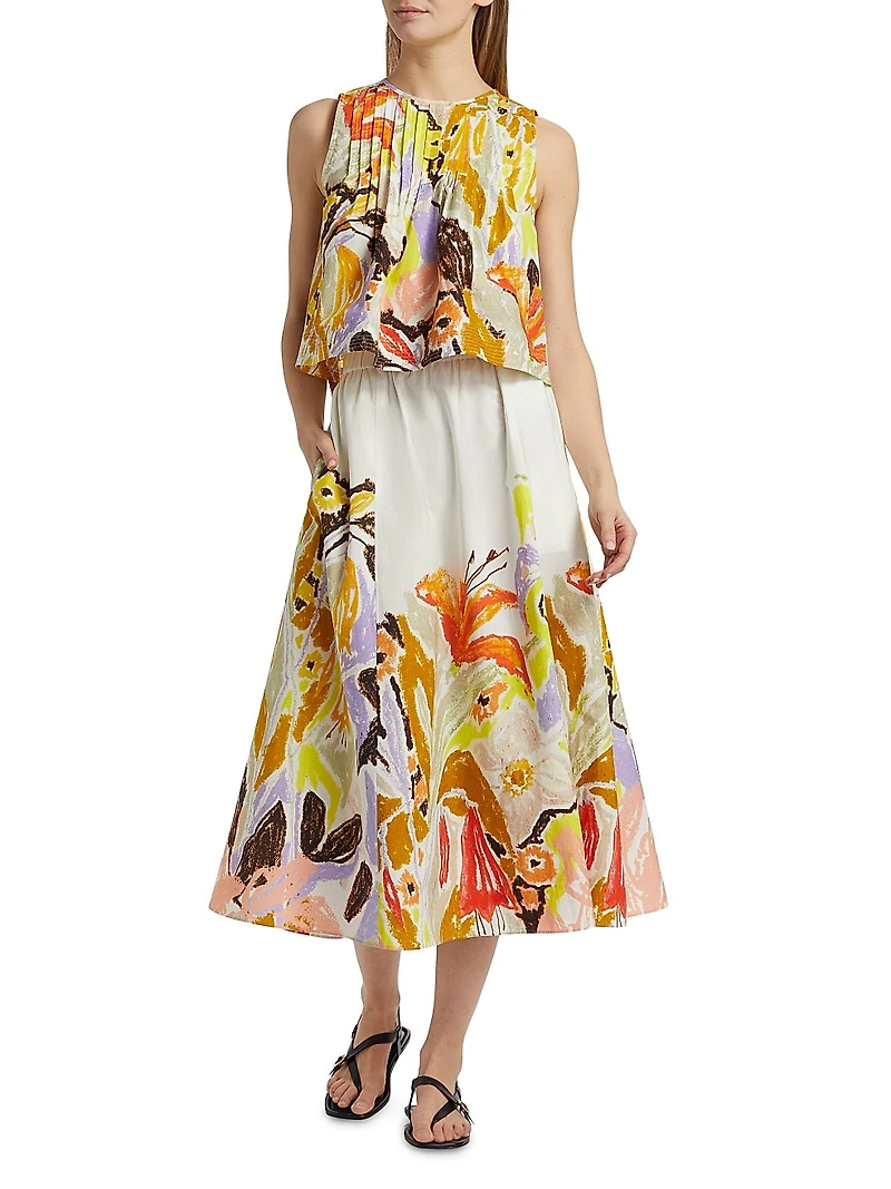 Sasha Floral Midi-Skirt