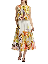 Sasha Floral Midi-Skirt