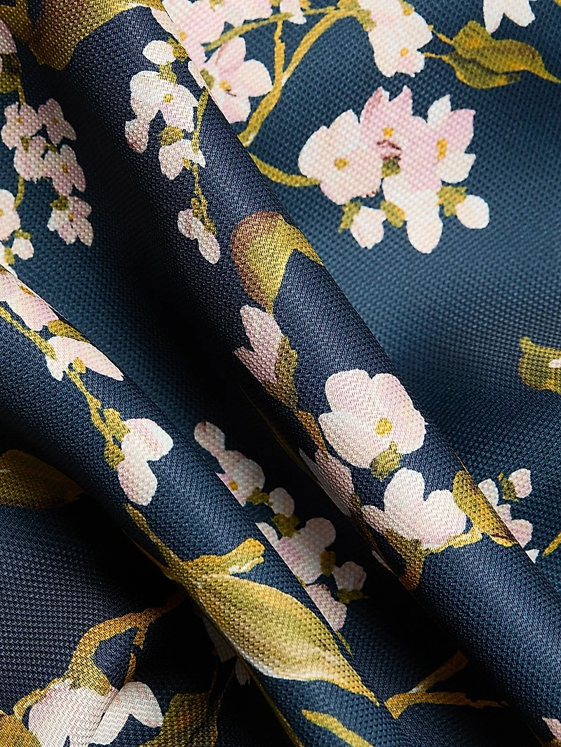 Floral Silk Strapless Cocktail Dress