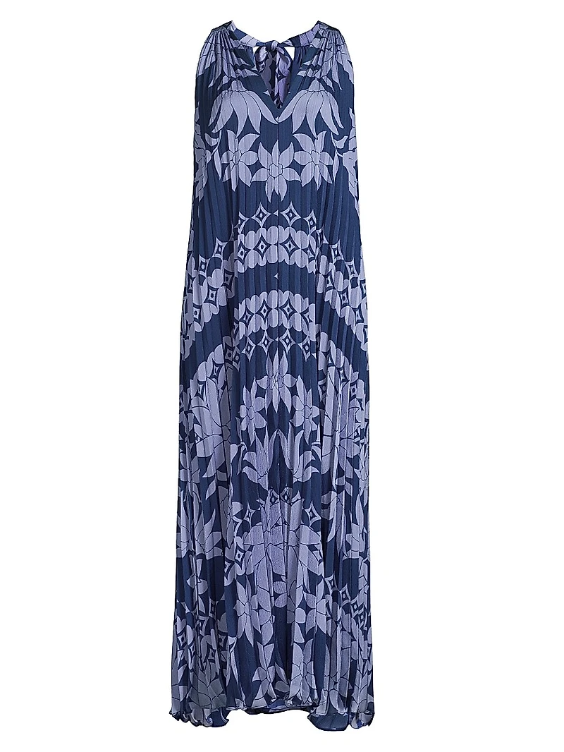 Hallie Floral Pleated Midi-Dress