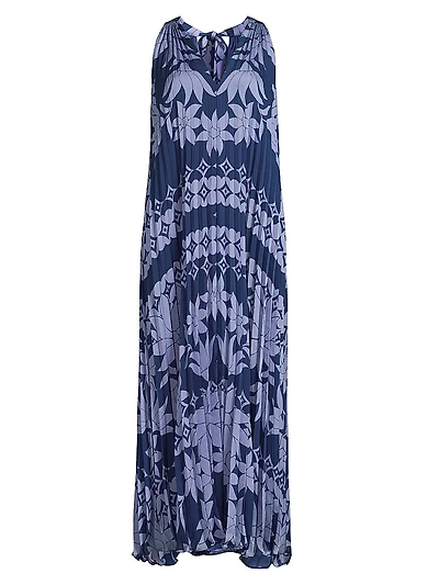 Hallie Floral Pleated Midi-Dress
