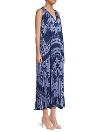 Hallie Floral Pleated Midi-Dress