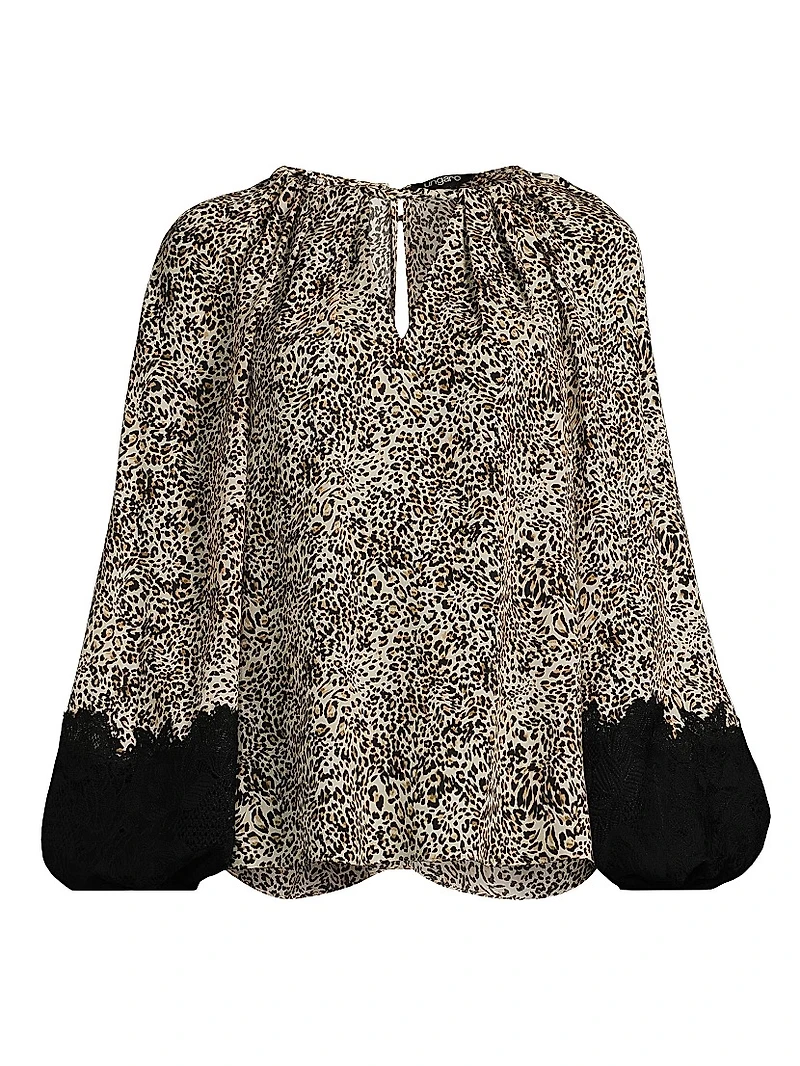 Abi Leopard-Print Silk Georgette Blouse