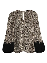 Abi Leopard-Print Silk Georgette Blouse