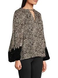 Abi Leopard-Print Silk Georgette Blouse