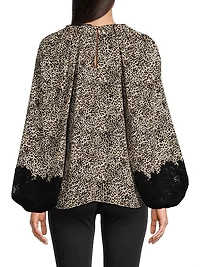 Abi Leopard-Print Silk Georgette Blouse