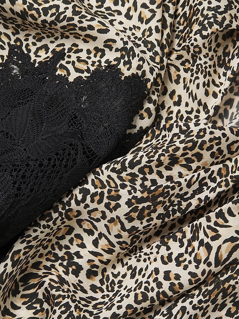 Abi Leopard-Print Silk Georgette Blouse