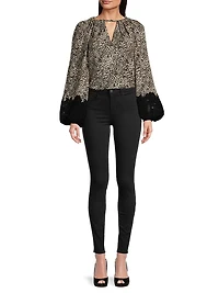 Abi Leopard-Print Silk Georgette Blouse