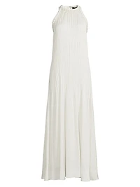 Eva Pleated Satin Maxi Dress
