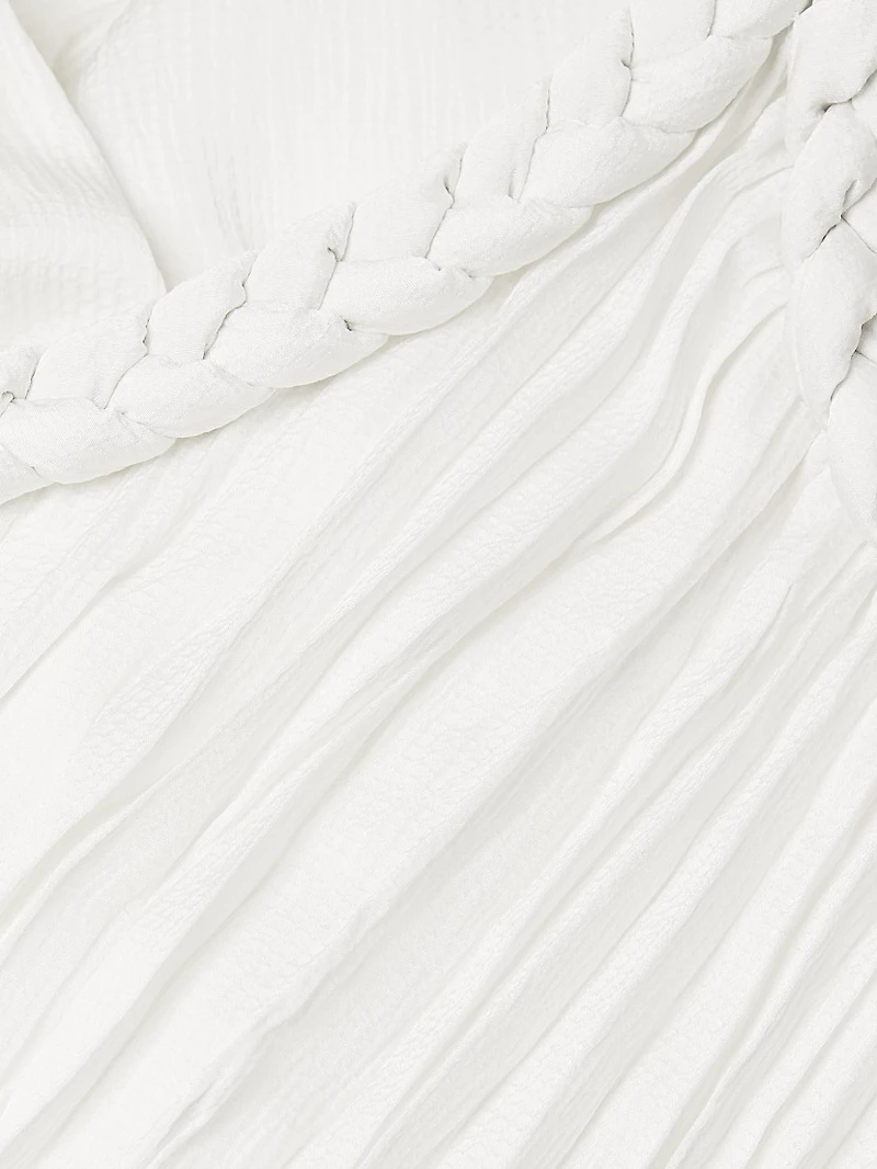 Eva Pleated Satin Maxi Dress