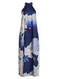 Sky Floral Halter Dress