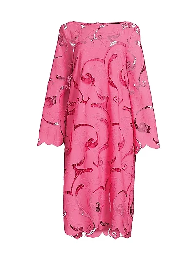 Jackie Guipure Lace Midi-Dress