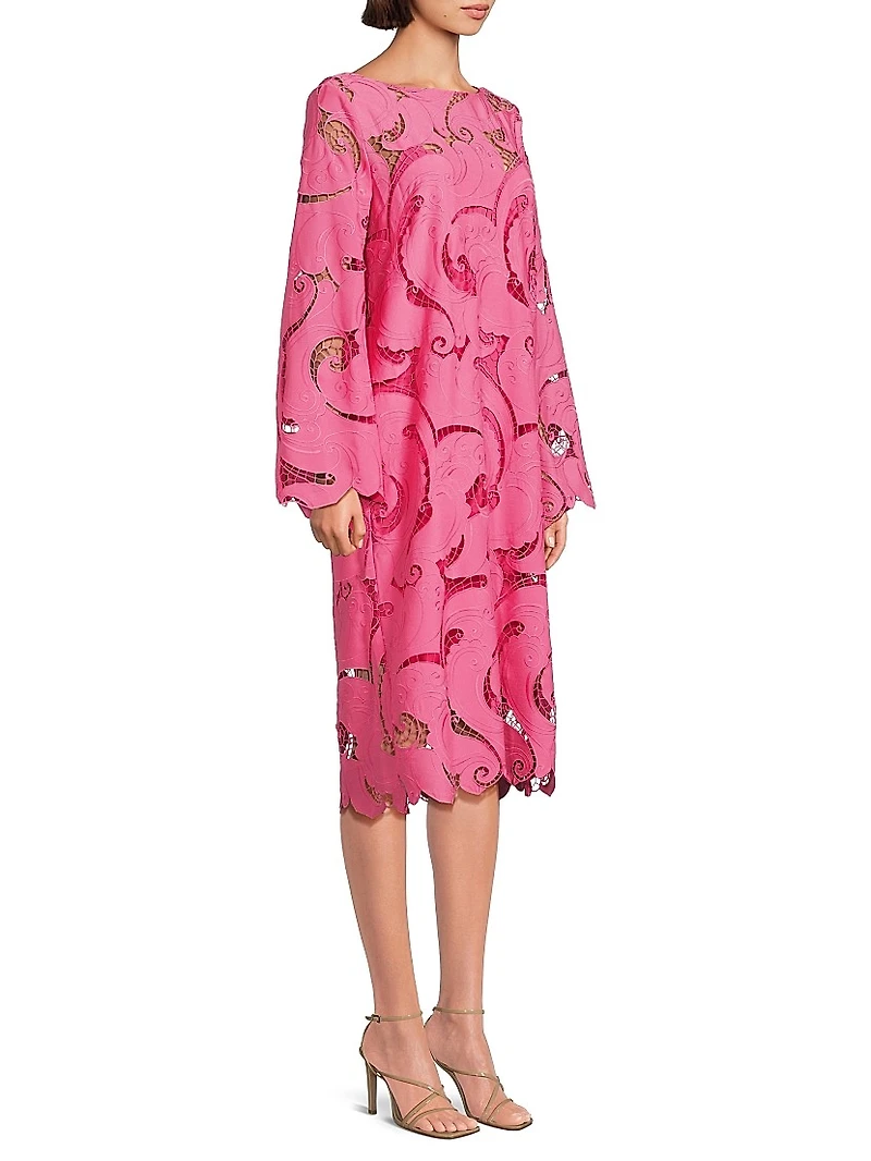 Jackie Guipure Lace Midi-Dress