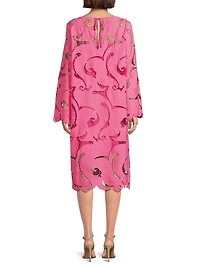 Jackie Guipure Lace Midi-Dress