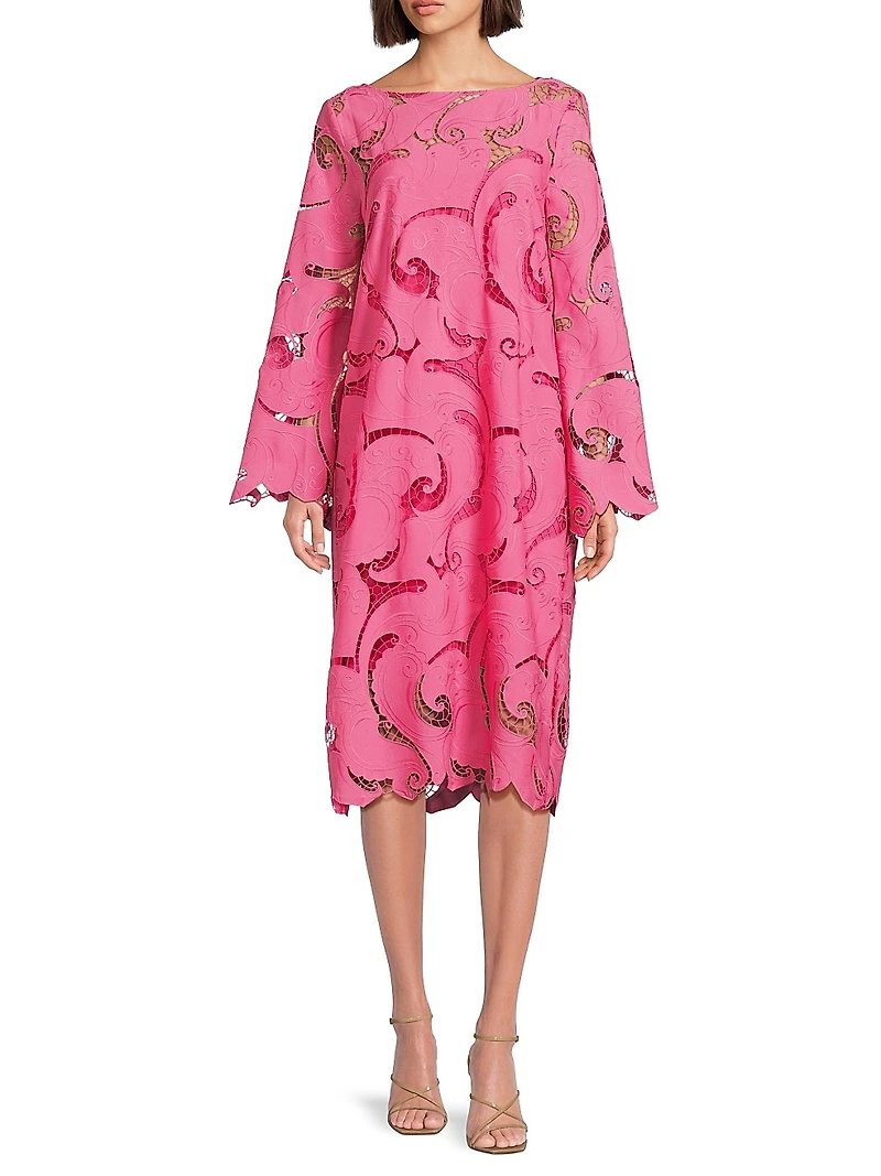 Jackie Guipure Lace Midi-Dress