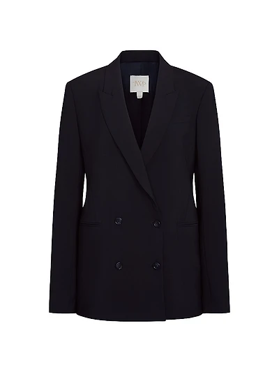 Tabitha Cotton & Wool Double-Breasted Blazer