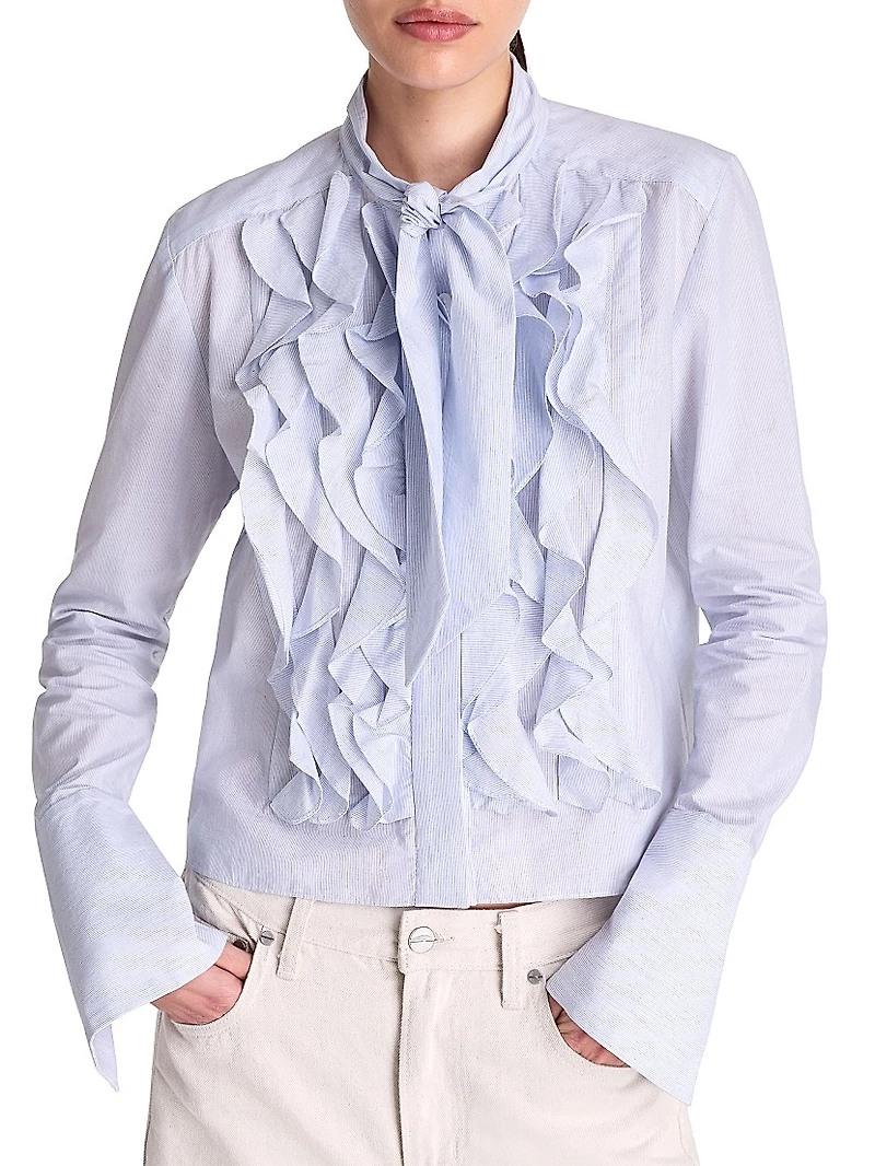 Patti Tie-Neck Ruffle Shirt