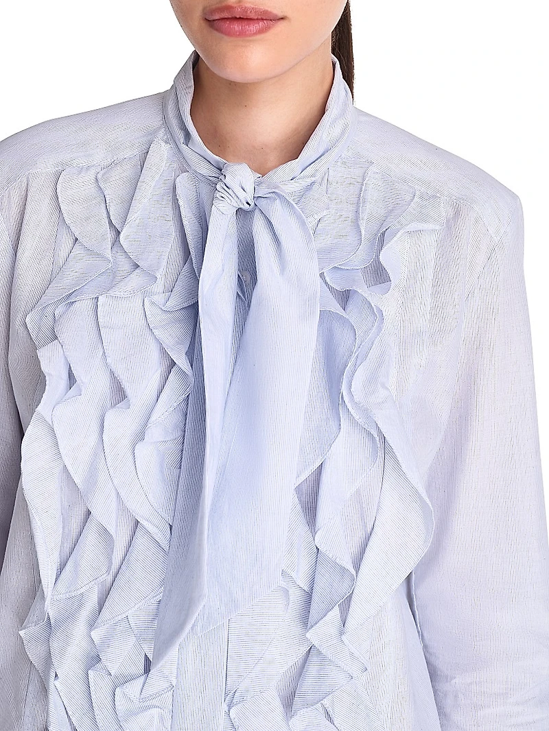 Patti Tie-Neck Ruffle Shirt