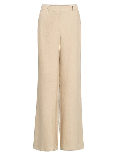 Howard Linen Straight-Leg Pants