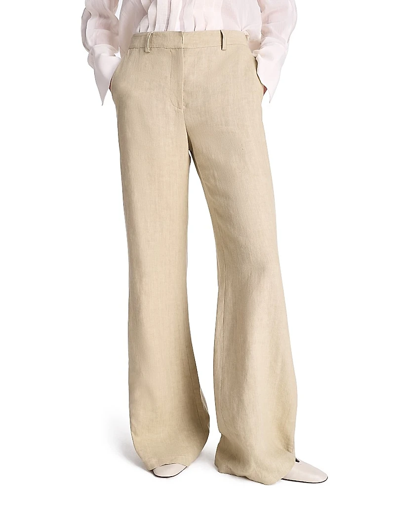 Howard Linen Straight-Leg Pants