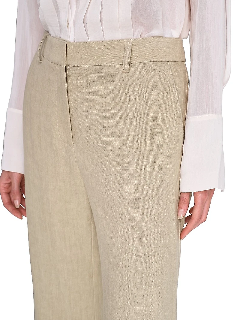 Howard Linen Straight-Leg Pants