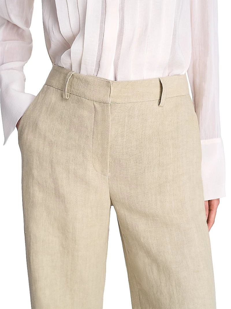 Howard Linen Straight-Leg Pants