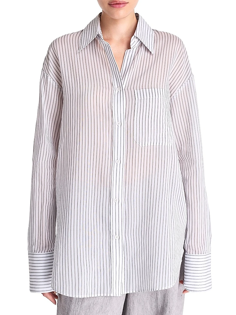 Big Joe Stripe Cotton-Silk Shirt