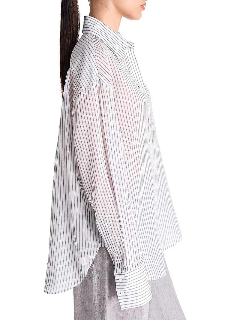 Big Joe Stripe Cotton-Silk Shirt