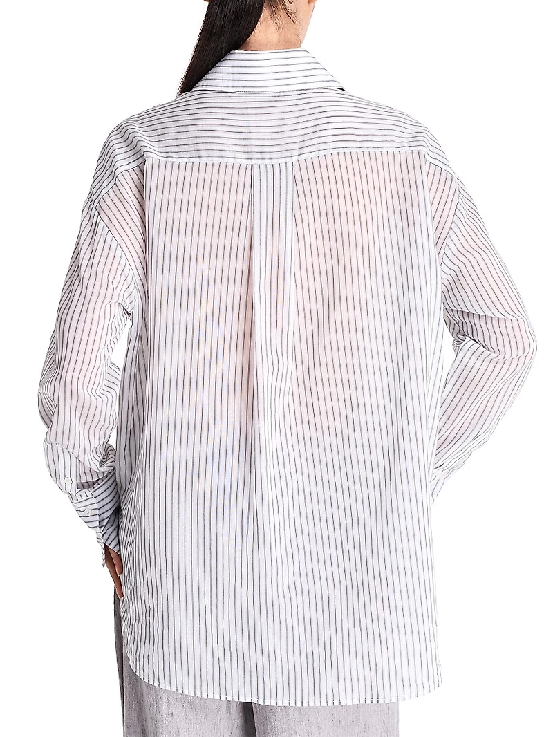 Big Joe Stripe Cotton-Silk Shirt