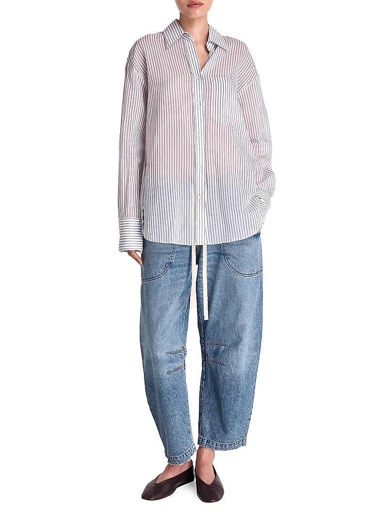 Big Joe Stripe Cotton-Silk Shirt