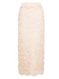 Fishscale Sylkie Silk Midi-Skirt