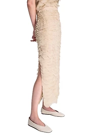 Fishscale Sylkie Silk Midi-Skirt