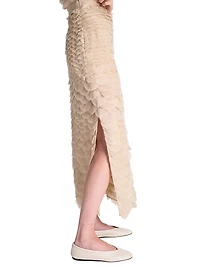Fishscale Sylkie Silk Midi-Skirt
