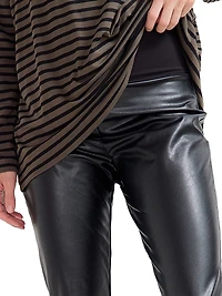 The Stretch Leather Maternity Crop Flare