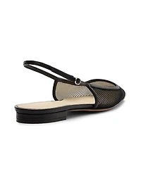 Olivia Mesh & Leather Slingback Flats