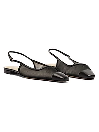 Olivia Mesh & Leather Slingback Flats