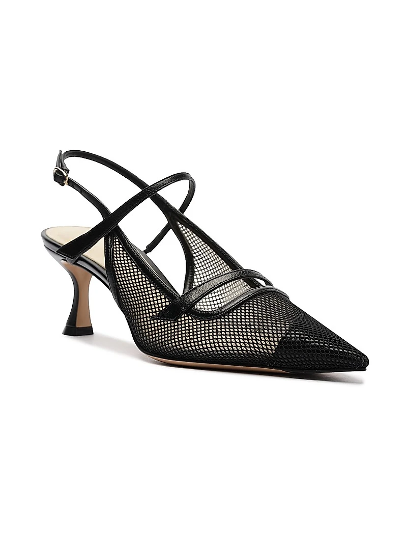 Tita 60MM Mesh & Leather Pumps