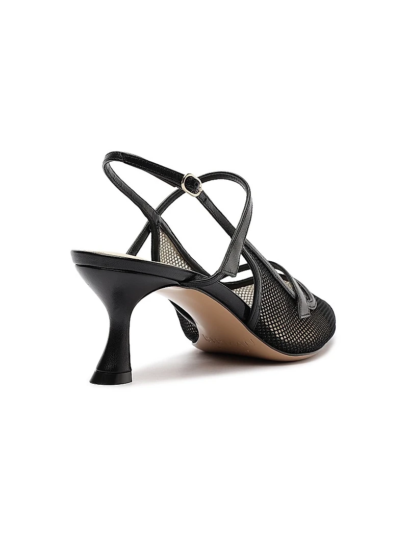 Tita 60MM Mesh & Leather Pumps