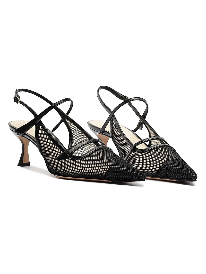 Tita 60MM Mesh & Leather Pumps