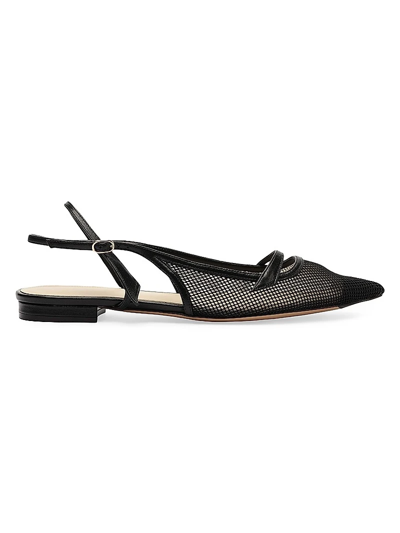 Tita Mesh & Leather Slingback Flats