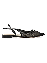 Tita Mesh & Leather Slingback Flats
