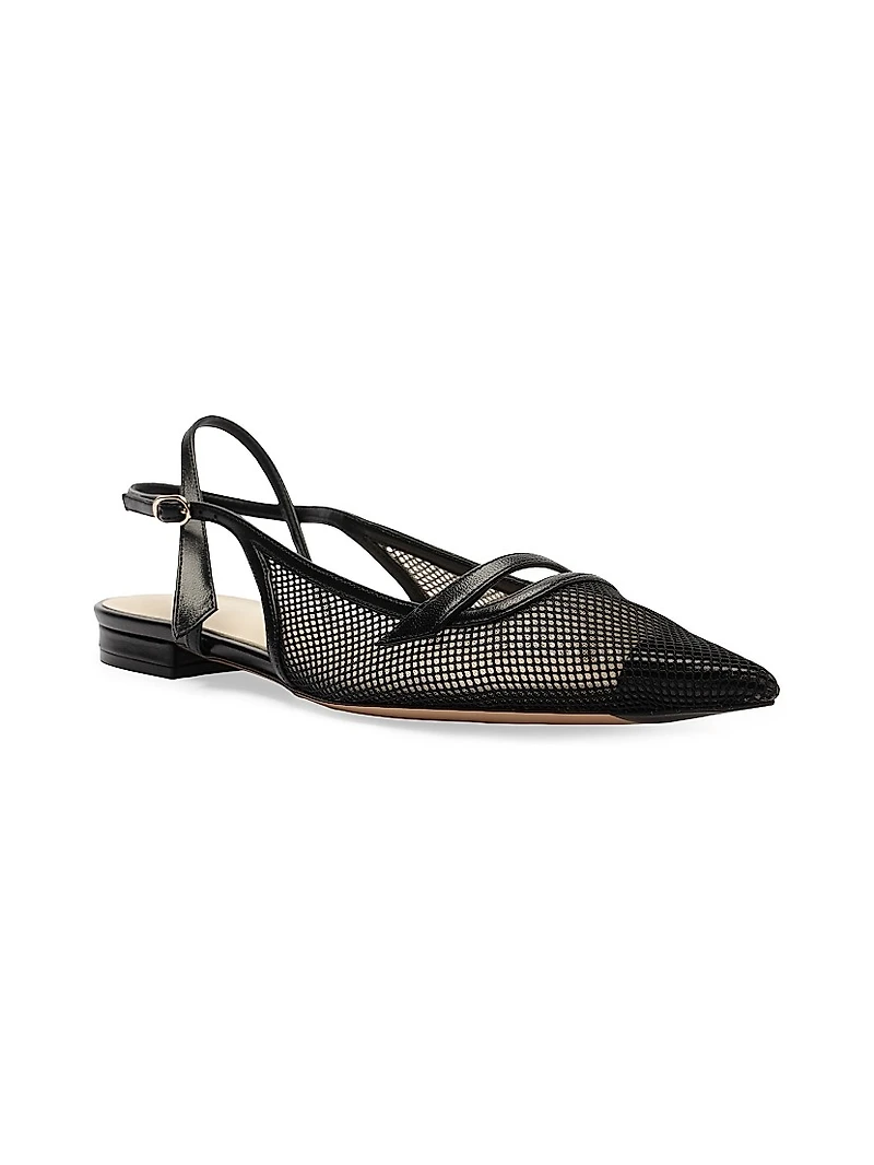 Tita Mesh & Leather Slingback Flats