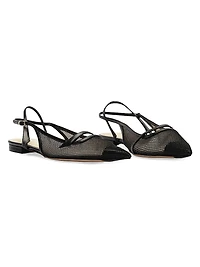 Tita Mesh & Leather Slingback Flats