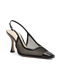 Olivia 85MM Mesh & Leather Pumps