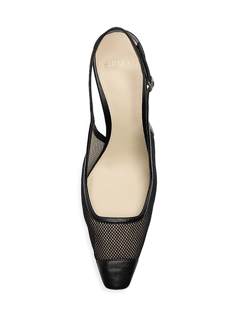 Olivia 85MM Mesh & Leather Pumps