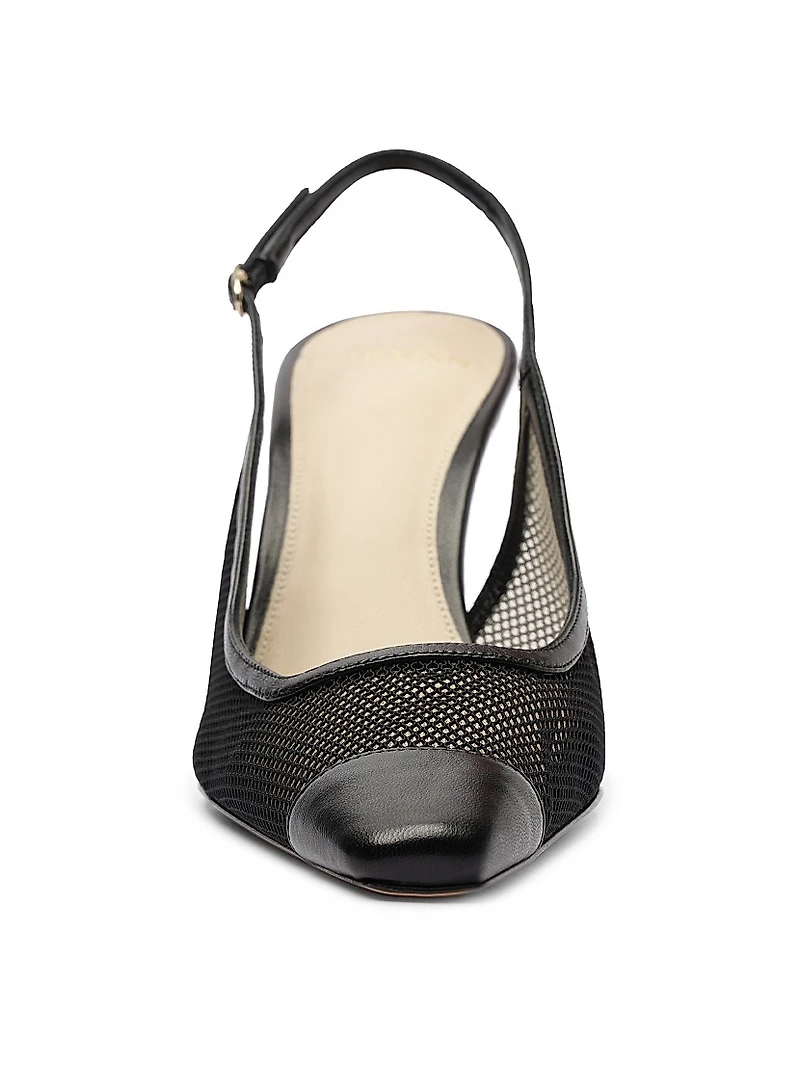 Olivia 85MM Mesh & Leather Pumps